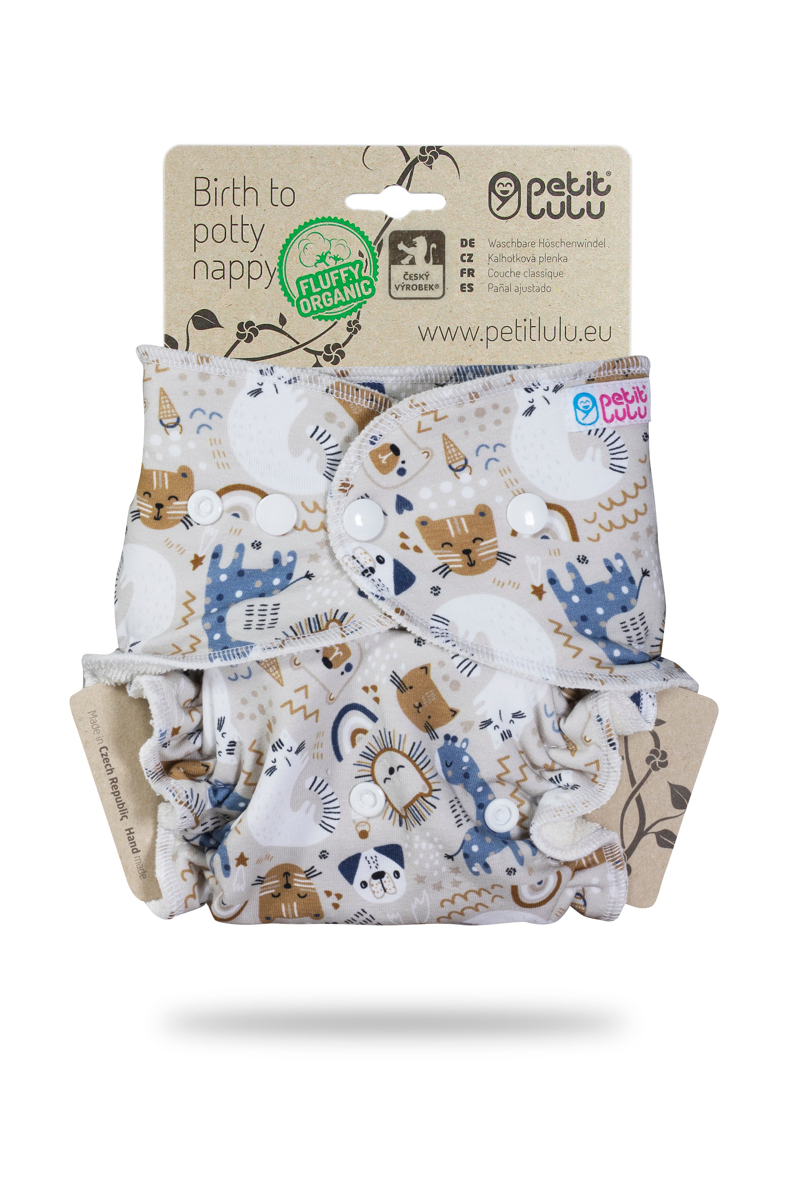 Petit Lulu Maxi Night fluffy organic nachtluier velcro/drukknoopjes